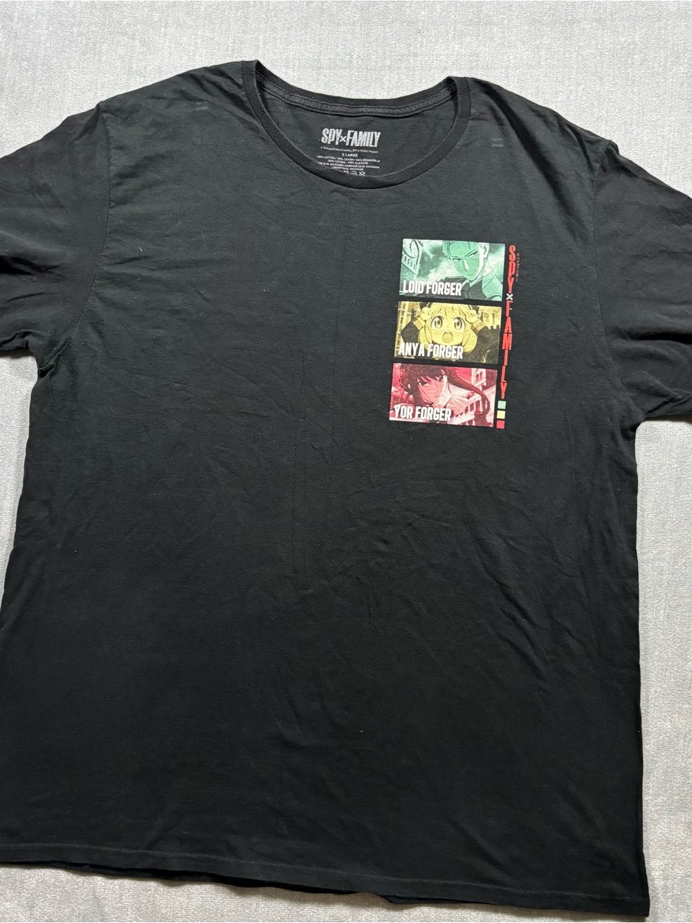 Spy x Family Anime Graphic T Shirt Loid Anya Yor Manga Tee Black